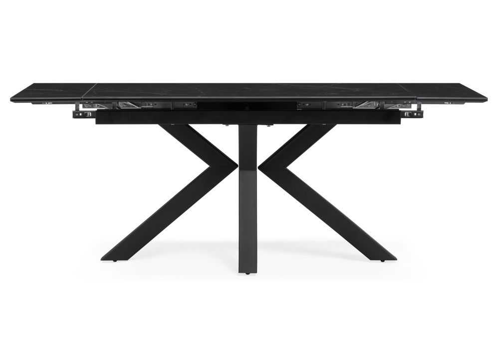 Керамический стол Бронхольм 140(200)х80х77 черный мрамор / черный