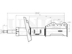 Амортизатор газовый передней подвески правый UNIO SAB-10180