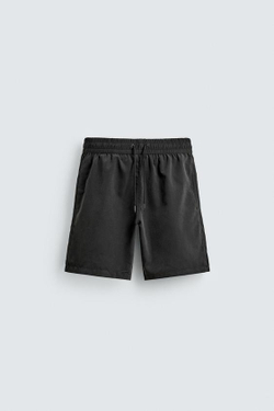 ZARA ДЛИННЫЕ ПЛАВКИ ИЗ МЯГКОЙ ТКАНИ, ЧЕРНЫЙ