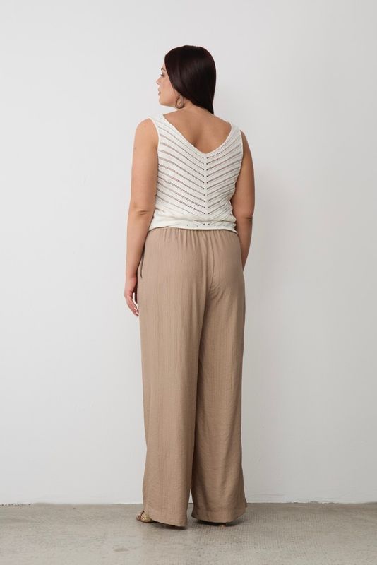 Майка вязаная ажурная, молочный