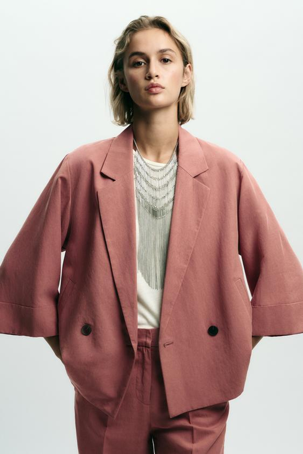 ZARA ПРЯМЫЕ БРЮКИ С ЭЛАСТИЧНЫМ ПОЯСОМ, МАРСАЛА