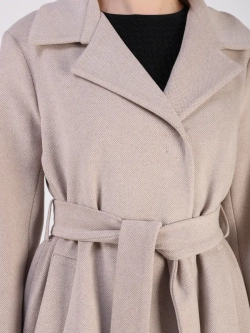 Пальто демисезонное длинное с поясом