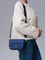 Кожаная сумка кросс-боди Deboro 30879 синий холод