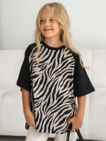 Хлопковая детская футболка с принтом зебры