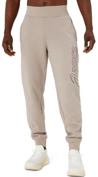 Мужские теннисные штаны Asics Logo Sweat Pant - Бежевый