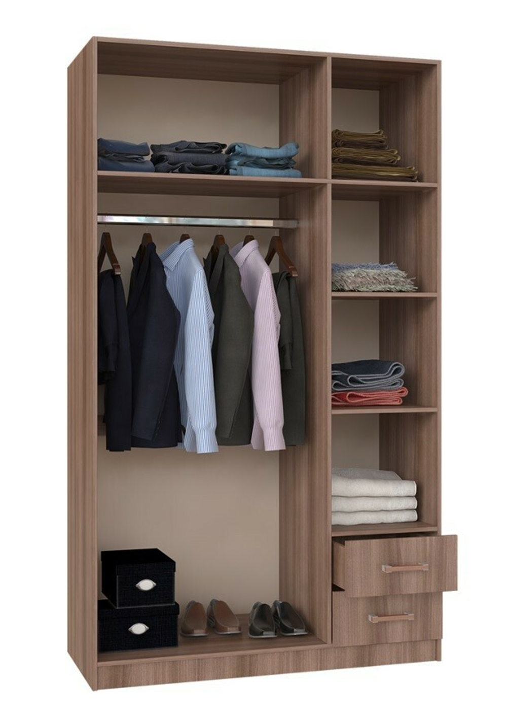 Шкаф 3-х створчатый с ящиками BTS, венге