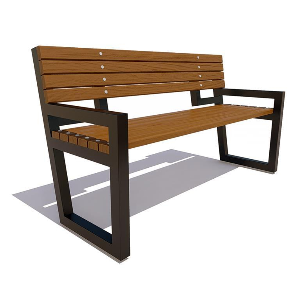 Скамейка стальная "Муром" сосна 1,8м, тик