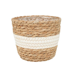 Кашпо плетеное "Танзания", 4,5л внешний размер Д215 Ш215 В188, натуральный, белый