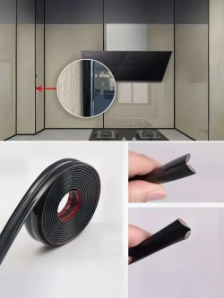 Молдинг декоративный самоклеящийся, угловой, для наружных, внутренних углов и прямых участков 10х10 мм х 5000 мм (ПВХ) чёрный