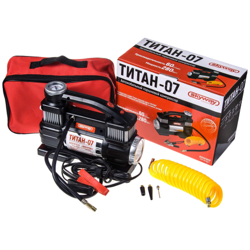 Компрессор Skyway Титан-07 60л/мин 280 Вт двухпоршневой с крокодилами