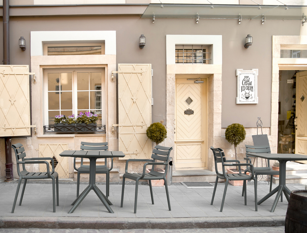 Стол пластиковый Siesta Contract Paris Table 80, темно-серый