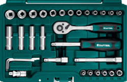 KRAFTOOL X-Drive, 57 предм., (1/4″), универсальный набор инструмента (27885-H57)