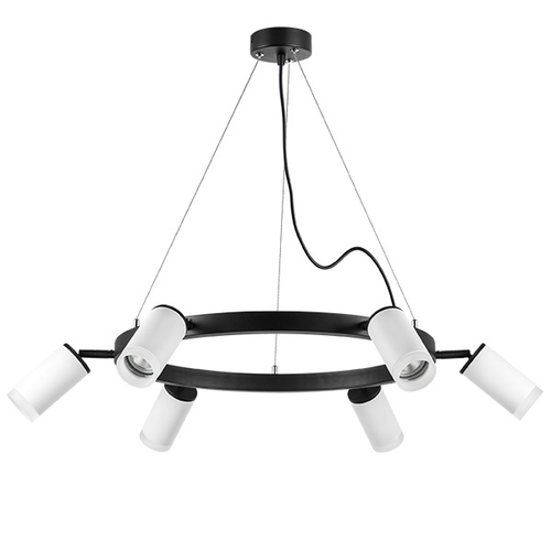 LR0163660 Люстра RULLO 6х50W GU10 ЧЕРНЫЙ/БЕЛЫЙ (571016+214436-6+202430-6)