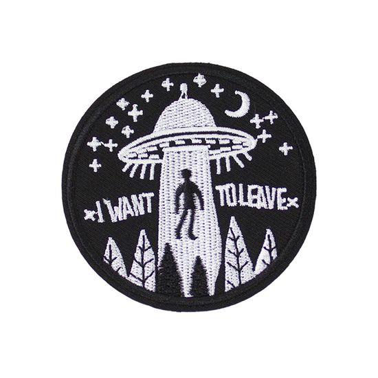 Нашивка термоаппликация на одежду и на рюкзак. I want to leave, НЛО, космос