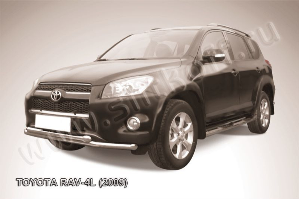 Защита переднего бампера (нержавейка) Toyota Rav-4 L (2005-2010) d57+d57