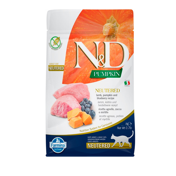 Сухой корм Farmina N&D PUMPKIN LINE 1,5 кг ягненок,черника, тыква для кастрированных кошек
