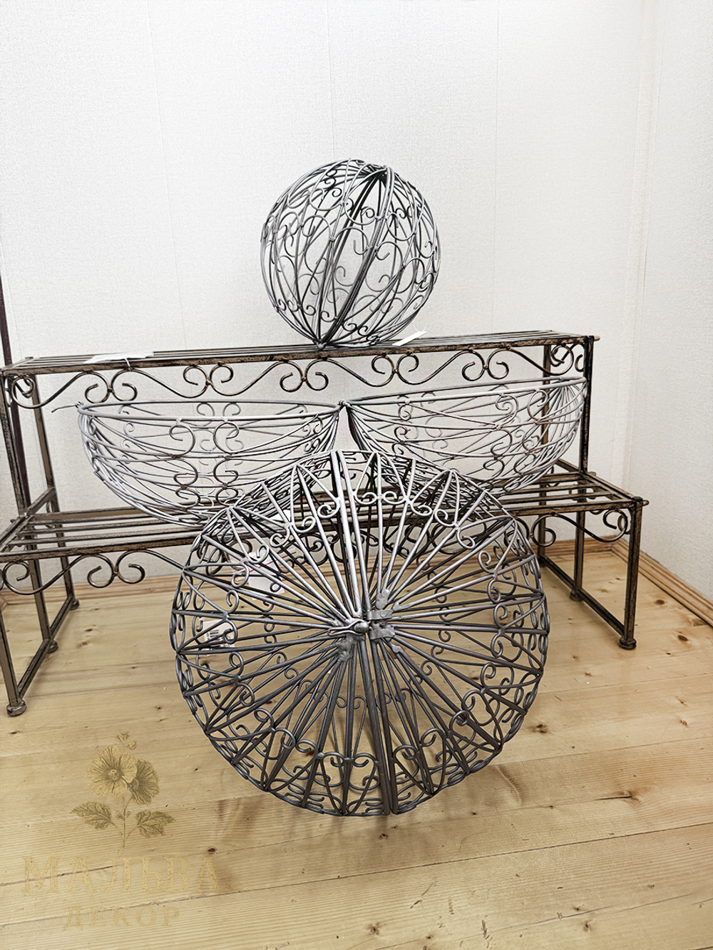 Шары металлические "Ажур" для декора сада от CAMPO Home & Garden 3 штуки