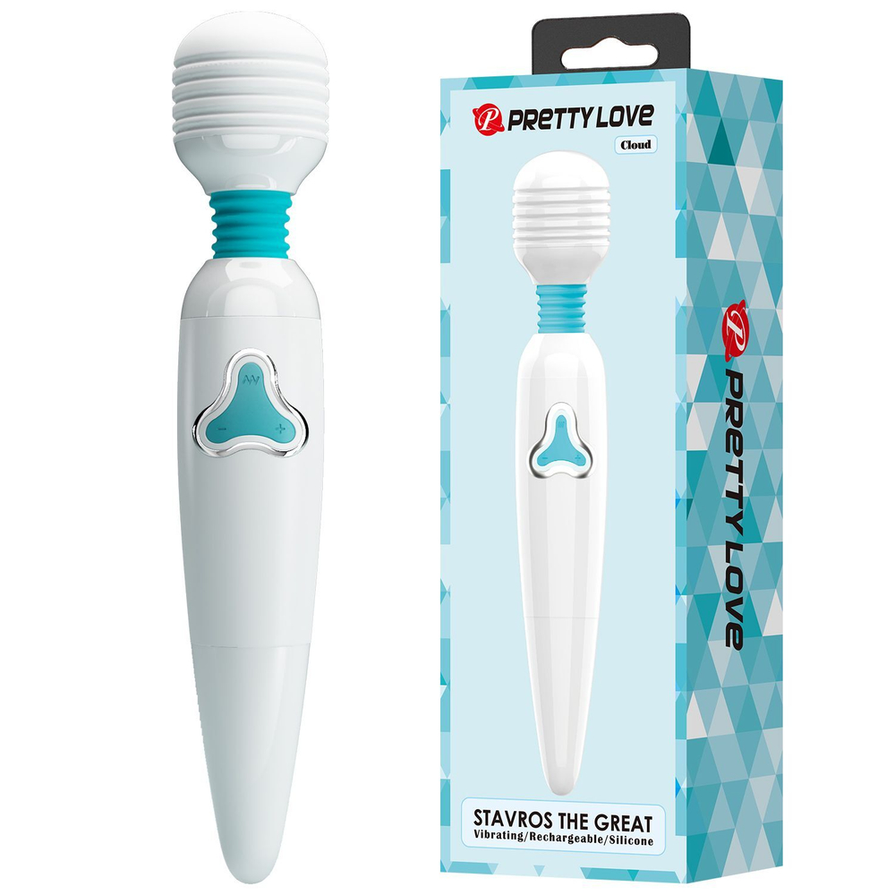 Белый wand-вибратор Cloud - 25 см. (Цвет: белый)