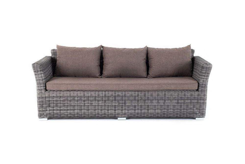 "Капучино" диван из искусственного ротанга трехместный, цвет графит