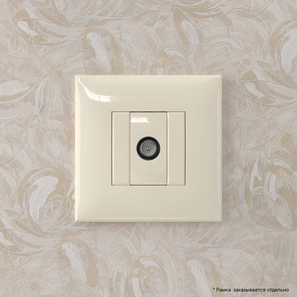 Розетка TV оконечная в стену, "Avanti", "Ванильная дымка"