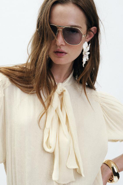 ZARA КОРОТКИЙ КОМБИНЕЗОН С КРУЖЕВОМ — ZW COLLECTION, ЭКРЮ/БЕЖЕВЫЙ