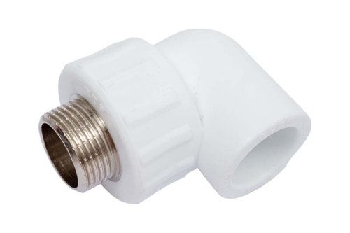 Колено комбинированный PPR нар. р. 25х3/4, белый, РТП (10802)
