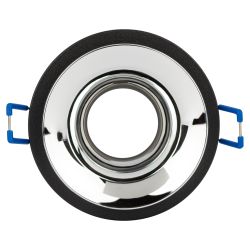 Встраиваемый светильник декоративный ЭРА KL103 BK/CH MR16 GU5.3 черный хром | Декоративные встраиваемые светильники