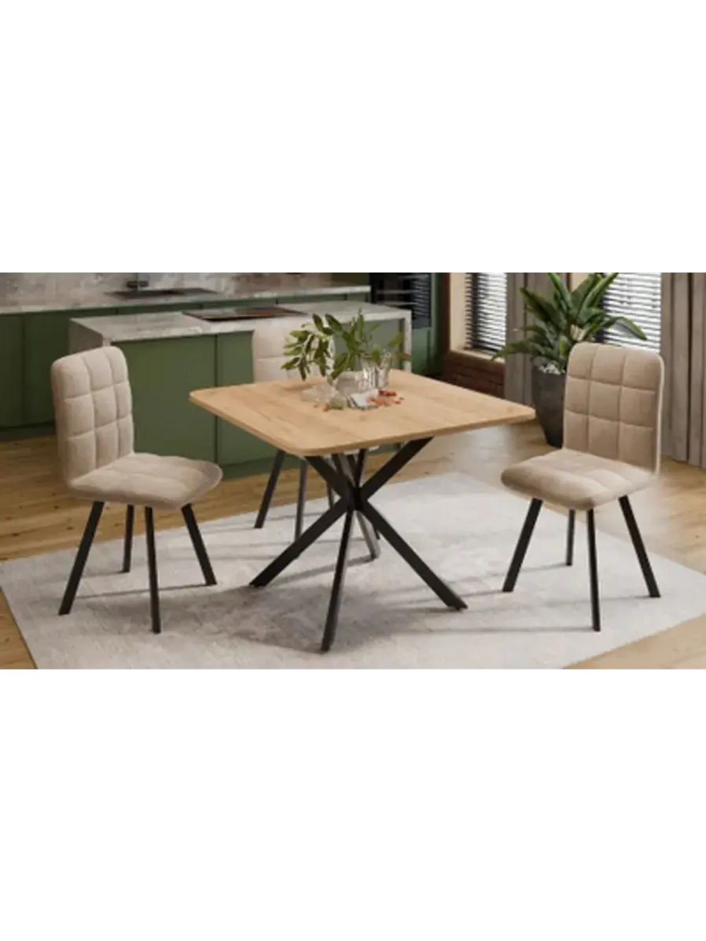 Стол кухонный Ателье темный 100(131)х100х75 см