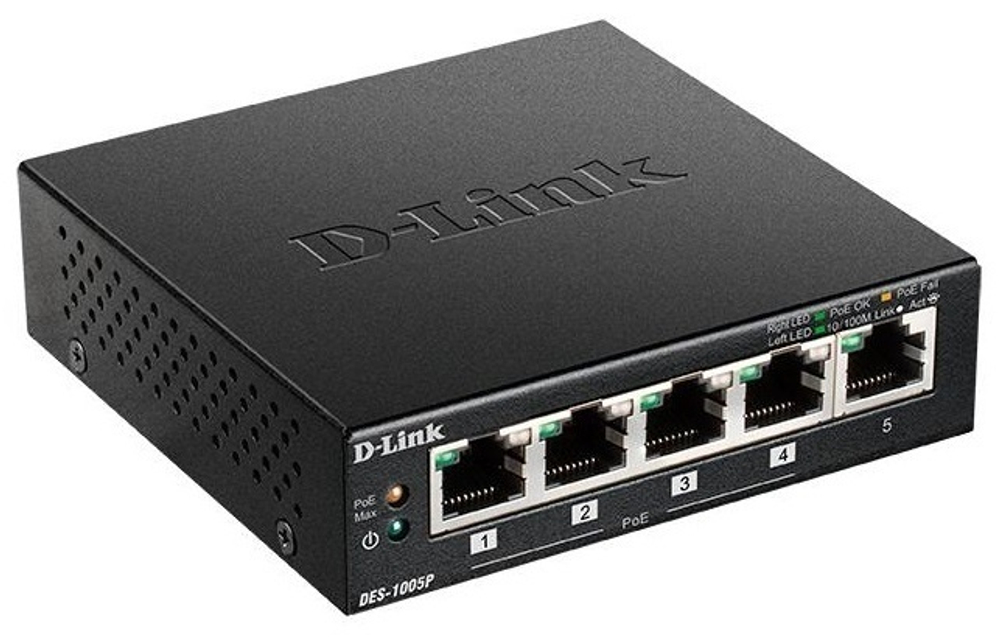 D-Link DES-1005P/B1A черный