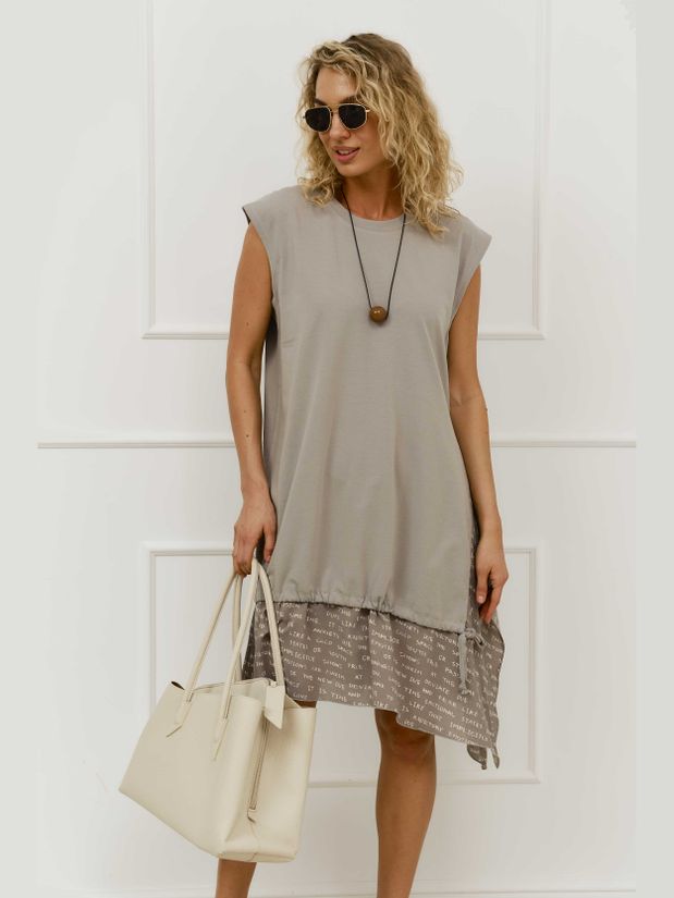 Платье с воланами буквы, серый