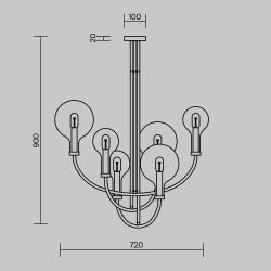 Люстра на штанге Maytoni   MOD333PL-06B