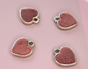 Подвеска сердце(мех) 12х19 мм коричневый