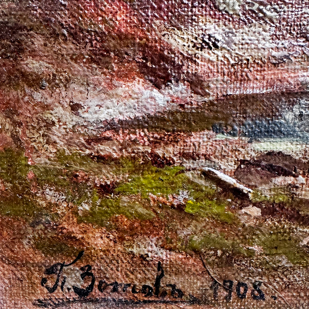 Зотов П. В. (1883–1948). «Закат в сосновом лесу». Холст, масло. Россия, 1908 г.