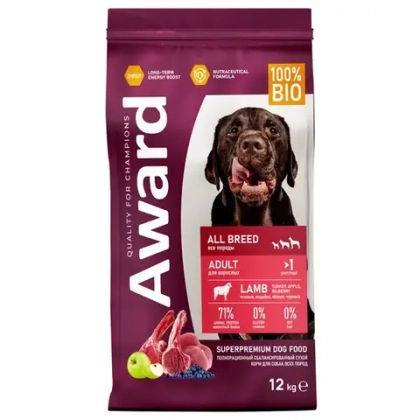 AWARD (Авард) Сухой корм для взрослых собак всех пород с ягненком и индейкой
