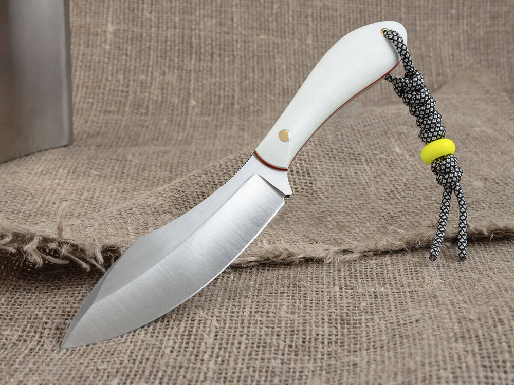 Нож для бушкрафта "Канадец", сталь VG-10/Elmax, рукоять G10 (белая)