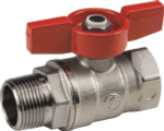 Кран шаровой 1 1/4", ВР-НР, хром., ручка бабочка Gekon