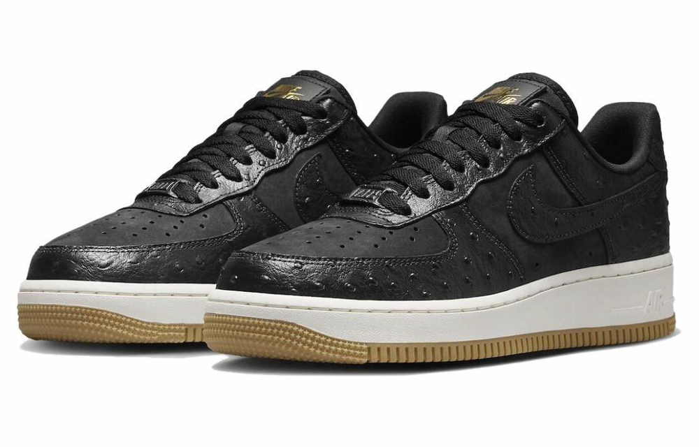 Кроссовки Nike Air Force 1 Black Ostrich (Женская размерная сетка)