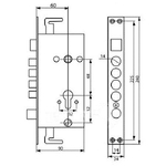 Китай Замок врезной 2524-4P R правый АВТО (013325)