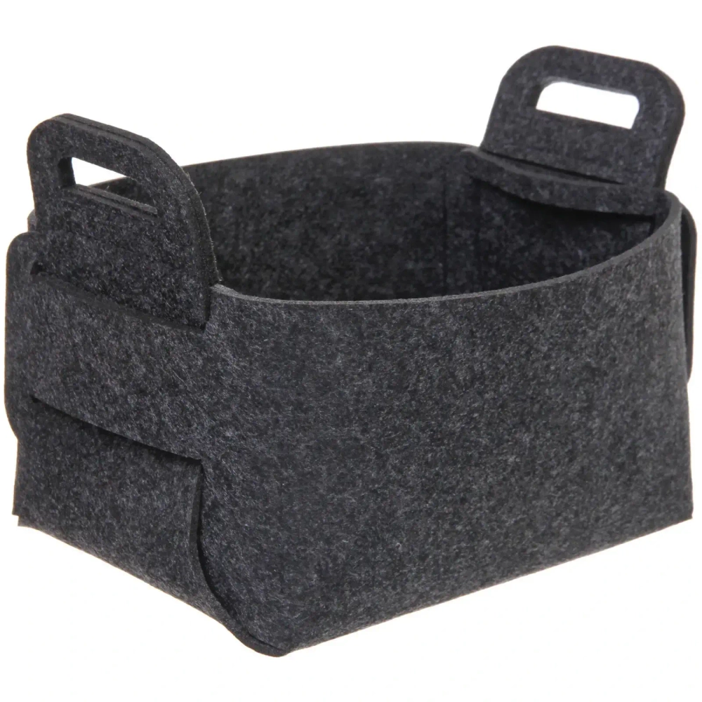 Корзина для хранения войлок 18*15*11 темно-серая