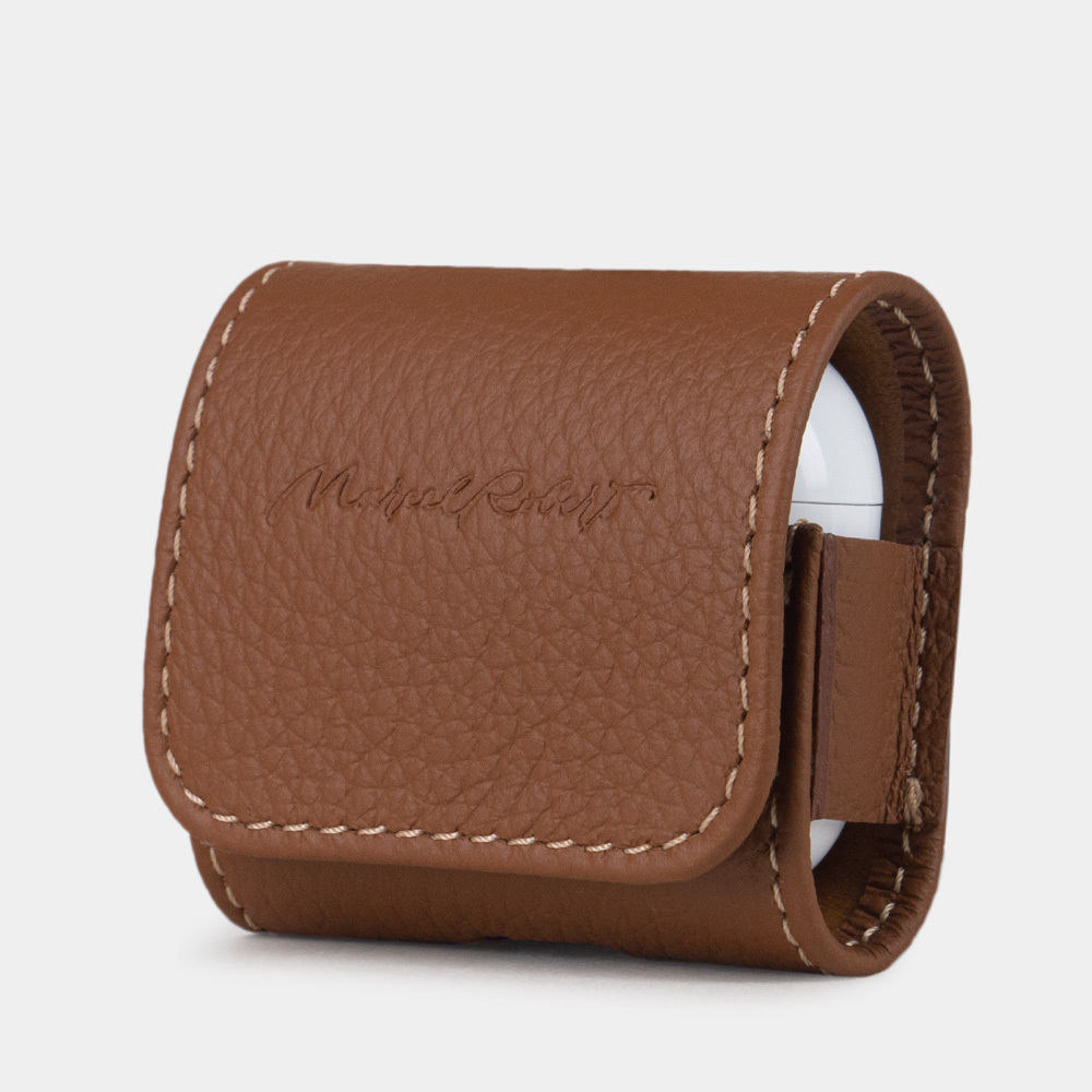 Чехол для наушников AirPods 4 из кожи теленка, цвета карамель