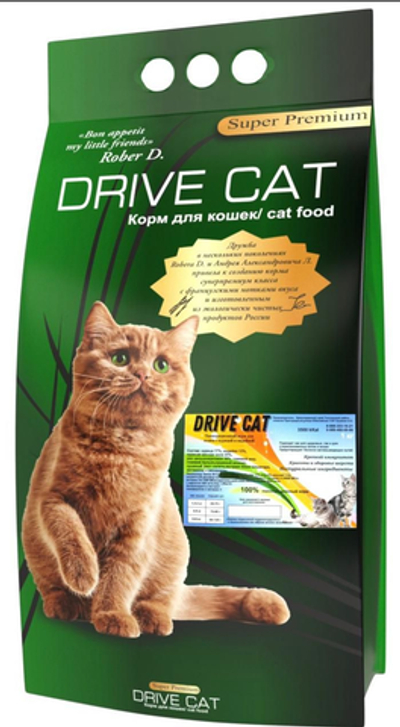 Сухой корм для кошек Drive Cat с курицей и индейкой