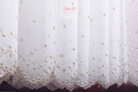 Тюль Pollet горошки французская сетка (золото)