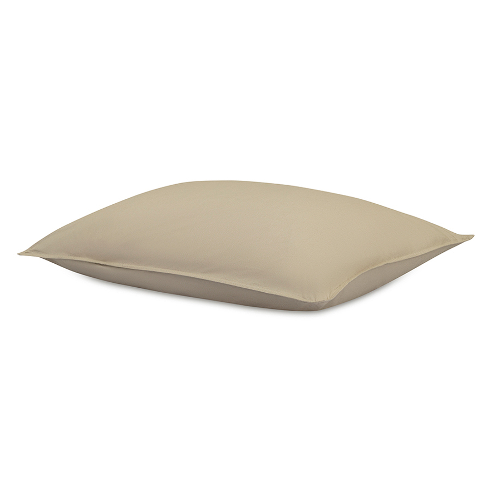 Комплект постельного белья из стираного перкаля бежево-серого цвета из коллекции essential, 200х220 см