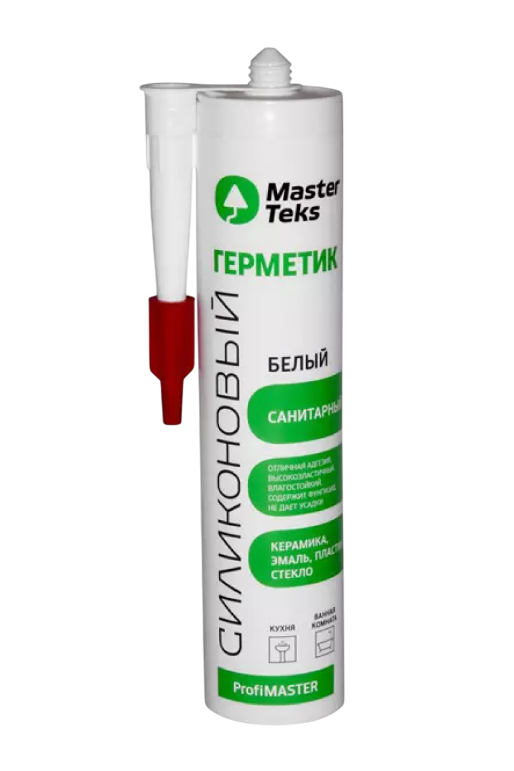 Герметик силиконовый "Masterteks" санитарный белый 290мл