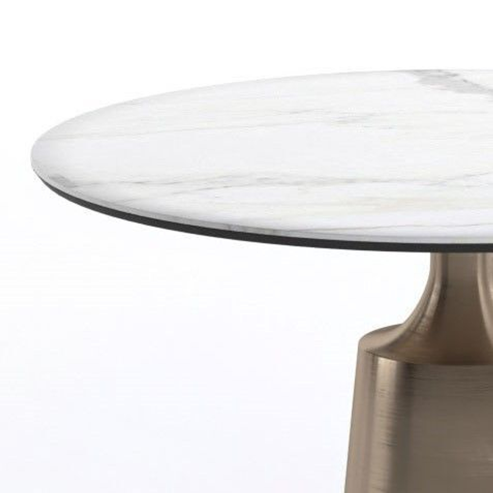 Стол круглый Lucas 90, керамика белая