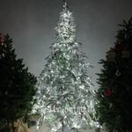 Заснеженная елка с гирляндой «Форесто» холодный свет (Литая+пвх) от 1.2 до 2.4 м