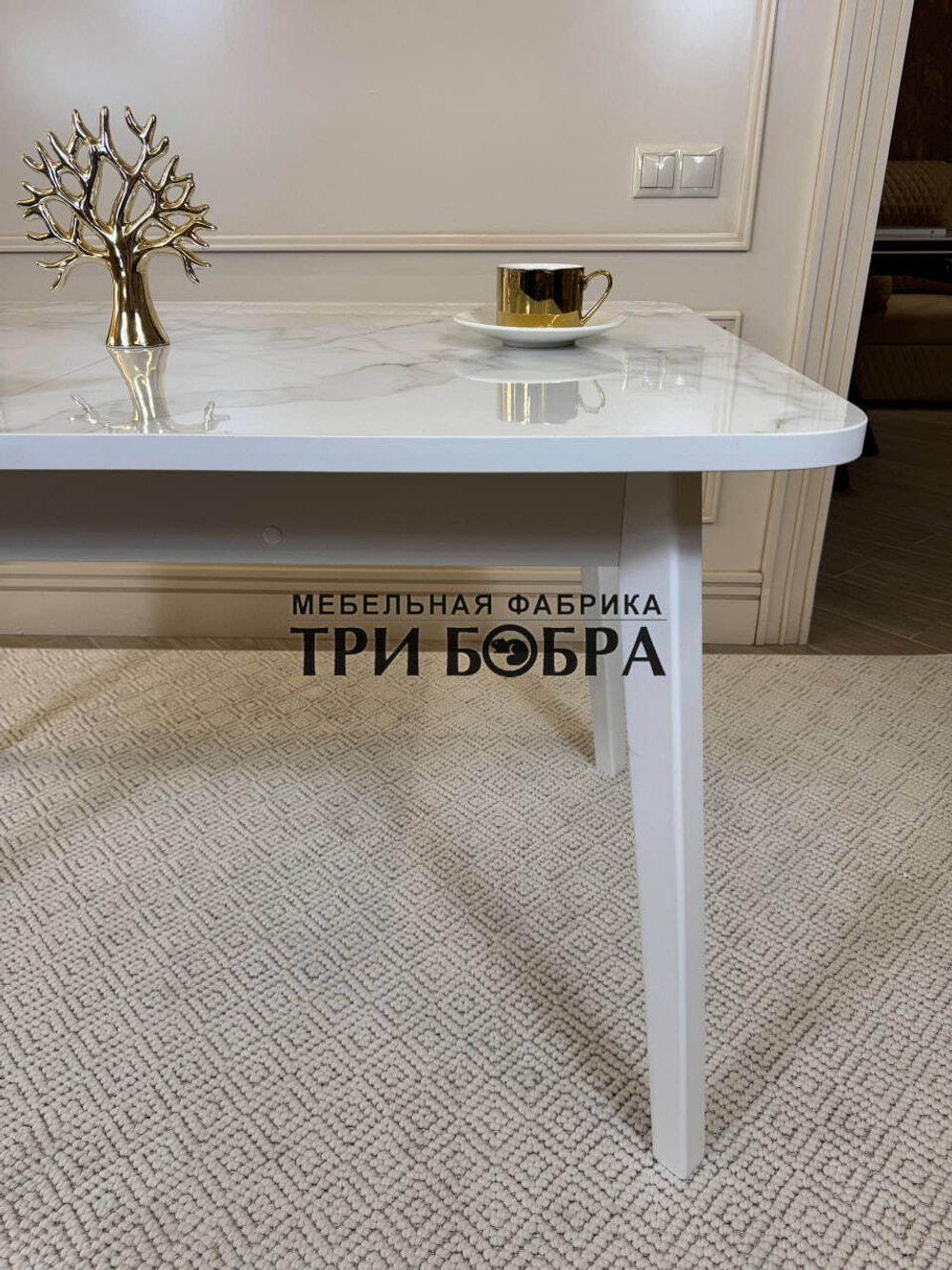 Кухонный раздвижной стол "Модерн", мрамор Парфенон