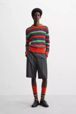 ZARA X HARRY LAMBERT СВИТЕР В ПОЛОСКУ, КРАСНЫЙ