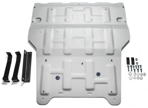 Защита картера и КПП Rival для Audi Q3 I (V - 2.0; 2.0D) 2011-2018, штампованная, алюминий 3 мм, с крепежом, 333.0328.1