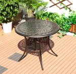 Круглый стол из литого алюминия на 4 персоны, античная бронза